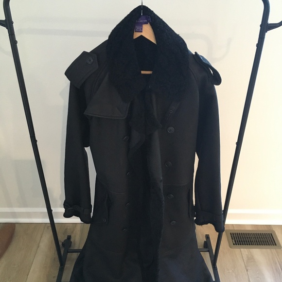 Leather Ralph Lauren Long Coat - Picture 1 of 5